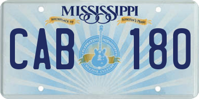MS license plate CAB180