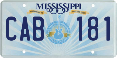MS license plate CAB181