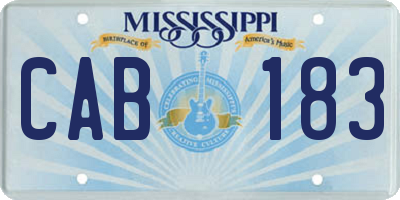 MS license plate CAB183