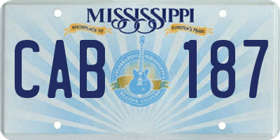MS license plate CAB187