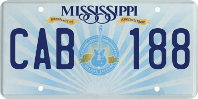 MS license plate CAB188
