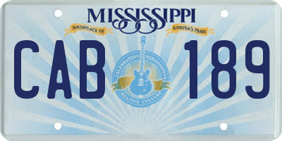 MS license plate CAB189