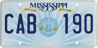 MS license plate CAB190