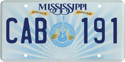MS license plate CAB191