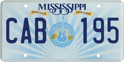 MS license plate CAB195