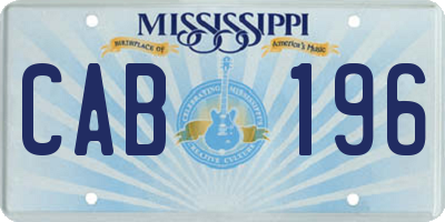 MS license plate CAB196