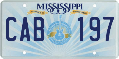 MS license plate CAB197
