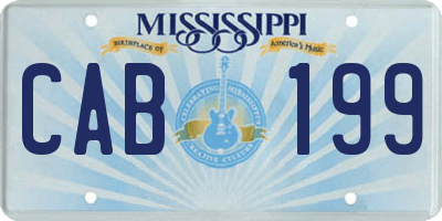 MS license plate CAB199