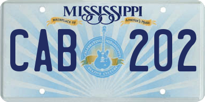 MS license plate CAB202