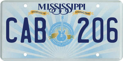 MS license plate CAB206