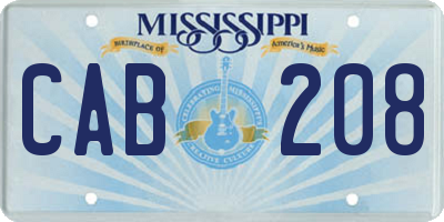 MS license plate CAB208