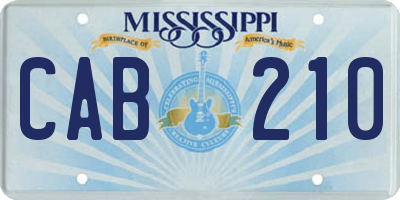MS license plate CAB210