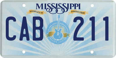 MS license plate CAB211