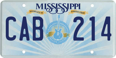 MS license plate CAB214