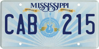 MS license plate CAB215