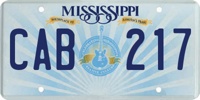 MS license plate CAB217