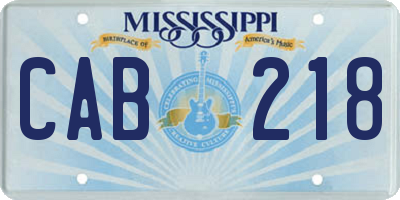 MS license plate CAB218