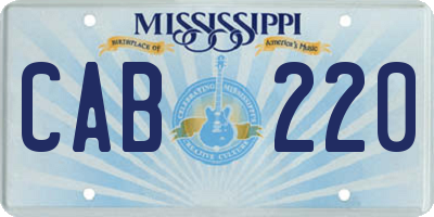 MS license plate CAB220