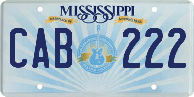 MS license plate CAB222
