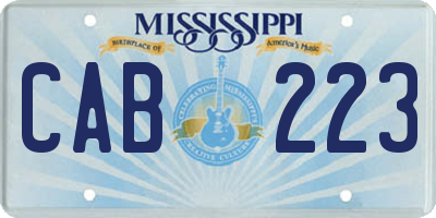 MS license plate CAB223