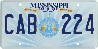MS license plate CAB224