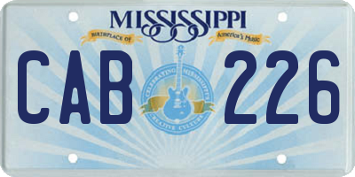 MS license plate CAB226