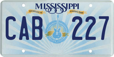 MS license plate CAB227