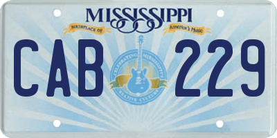 MS license plate CAB229