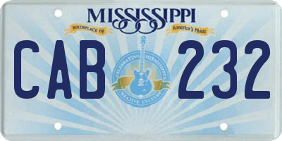 MS license plate CAB232