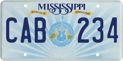MS license plate CAB234