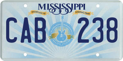 MS license plate CAB238