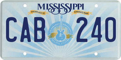 MS license plate CAB240