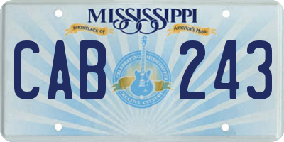MS license plate CAB243