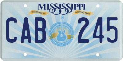 MS license plate CAB245