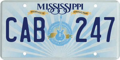 MS license plate CAB247