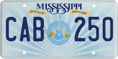 MS license plate CAB250