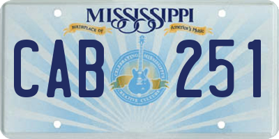 MS license plate CAB251