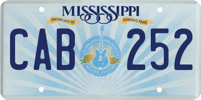 MS license plate CAB252