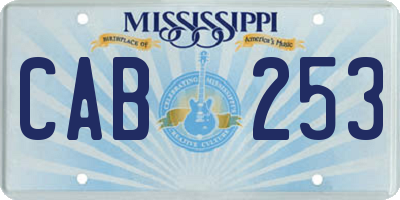 MS license plate CAB253
