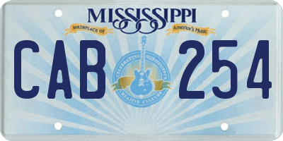 MS license plate CAB254