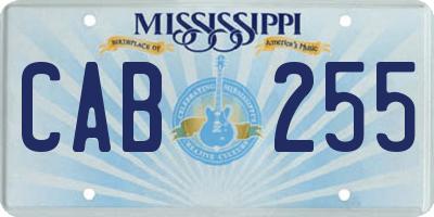 MS license plate CAB255