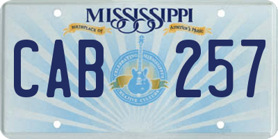 MS license plate CAB257