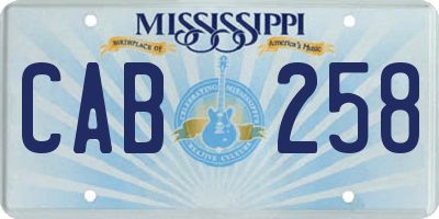 MS license plate CAB258
