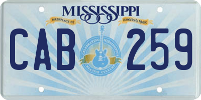 MS license plate CAB259