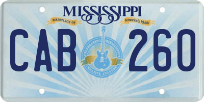 MS license plate CAB260