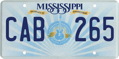 MS license plate CAB265