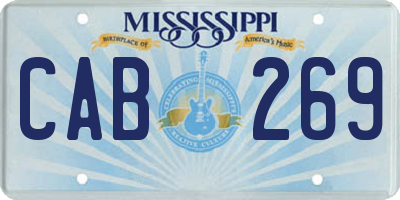 MS license plate CAB269