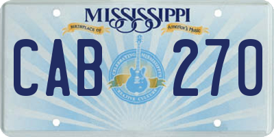 MS license plate CAB270