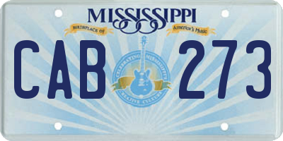 MS license plate CAB273