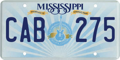 MS license plate CAB275